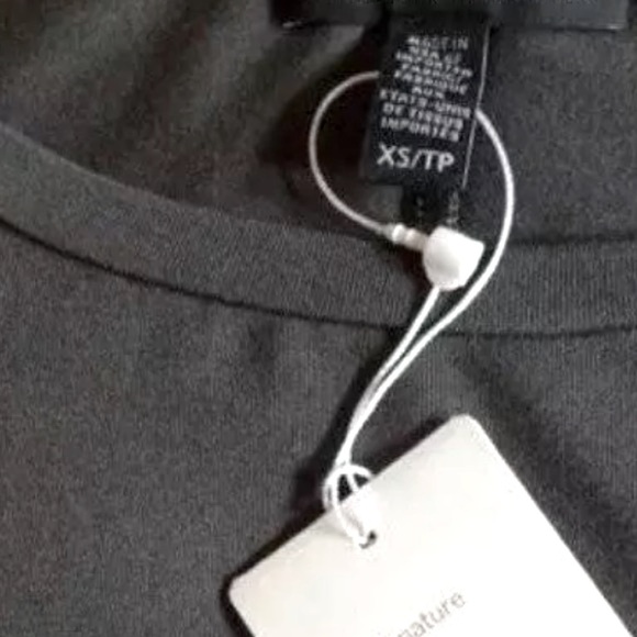 Eileen Fisher VINTAGE Top Jersey Ballet Neck XSmall 2 4 Bark Notched Hem NWT - Picture 6 of 12